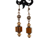 boucles d'oreilles cristal brun Brown crystal earrings