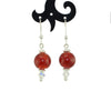 Boucles d'oreilles rouge en verre de murano glass red earrings